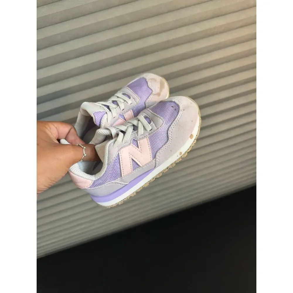 New Balance IH237HL Kids Size 10 Purple Pink Sneakers Running Shoes Hook Lace
